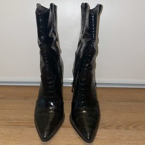 Nasty gal black cowboy boots